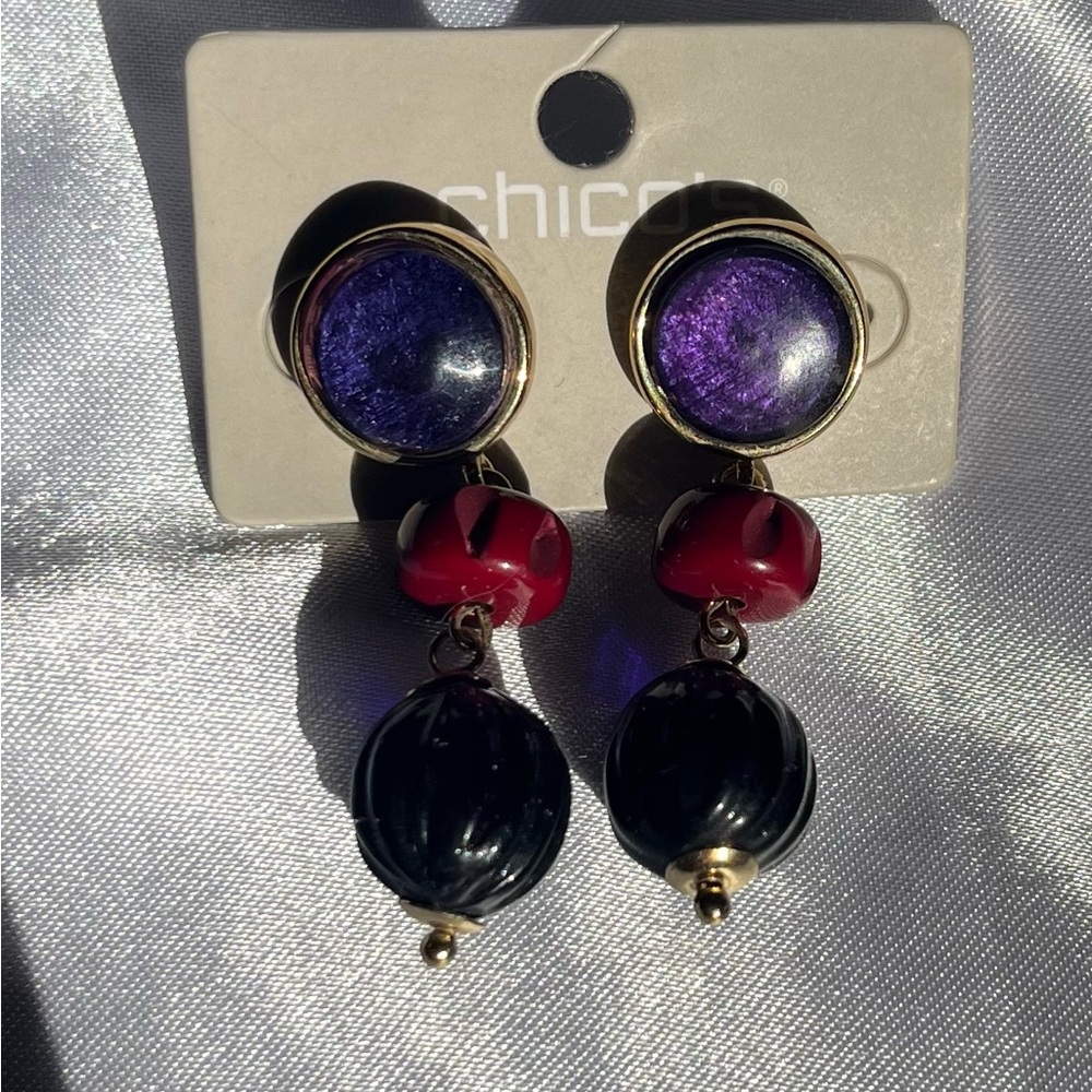 Chico's Hilaria Color-Block Drop Earrings. NWT